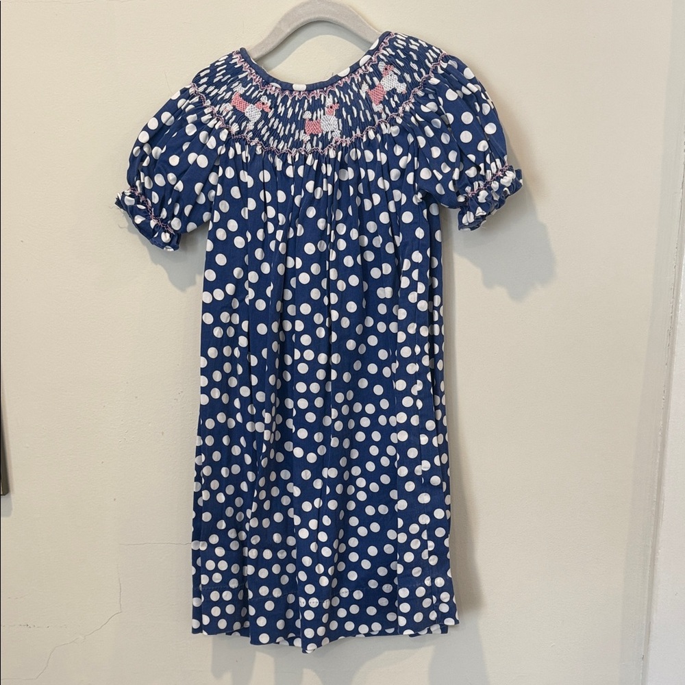 Charming Navy Polka Dot Kids Dress
